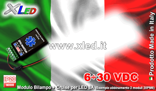 Modulo Bilampo + Navigazione LED  per mezzi di soccorso e ULM - Made in Italy