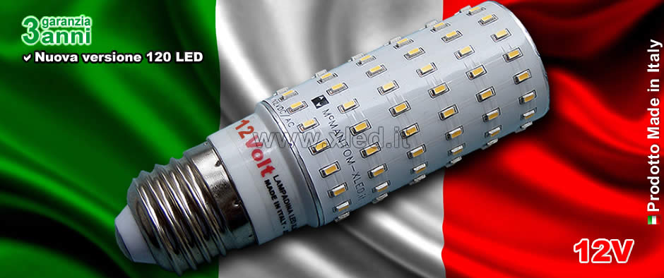 Lampadina LED 10W E27 12V Neutral White - Made in Italy