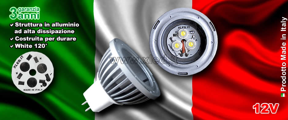 Lampadina LED 5W 120° MR16 White - Made in Italy