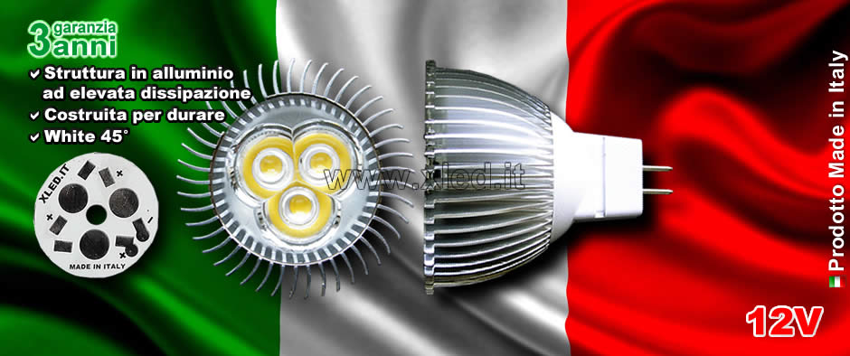 Lampadina LED 5W 45° MR16 White - Made in Italy