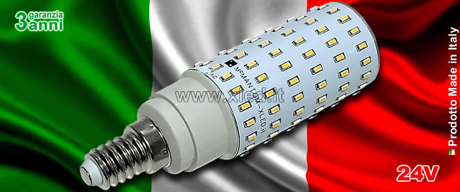 24V - Lampadina LED 10W 1200lm E14 White - Vessel LED lamps - Made in Italy