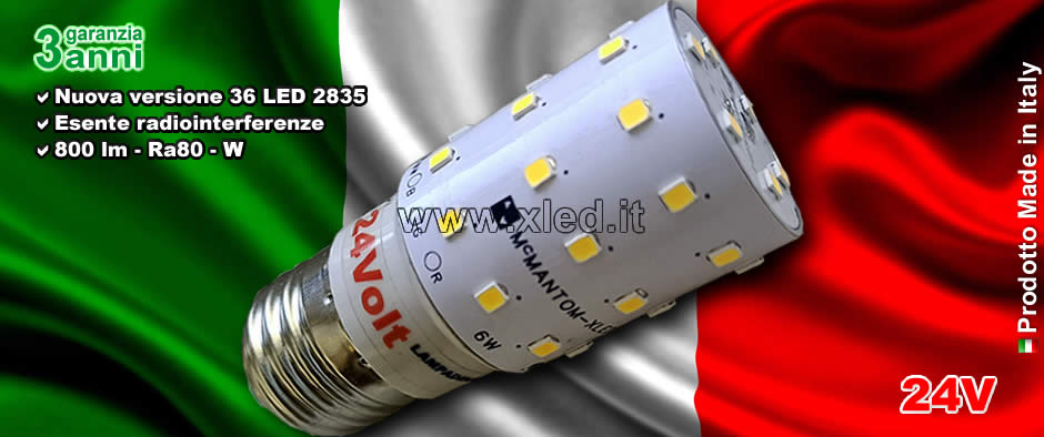 Lampadina LED 6W E27 24V White - Made in Italy