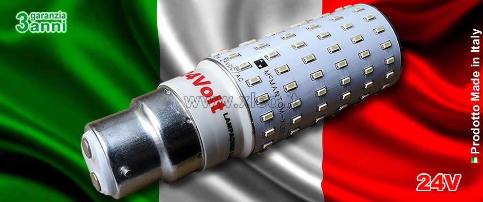 Lampadina LED 10W B22 24V Red - Made in Italy